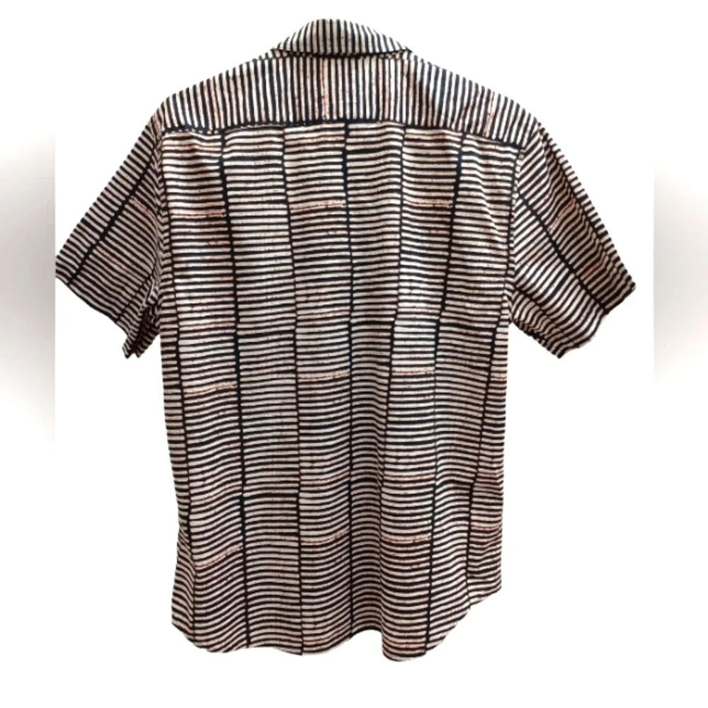 Banana Republic Striped Shirt Short Sleeve  Men Size M Slim Fit